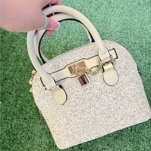 Aldo Purse- Elegant Cream Glitter Handbag